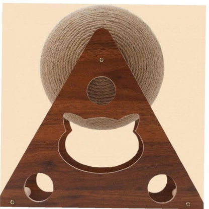 Cat Scratching Ball With Wooden Stand Sisal Rope