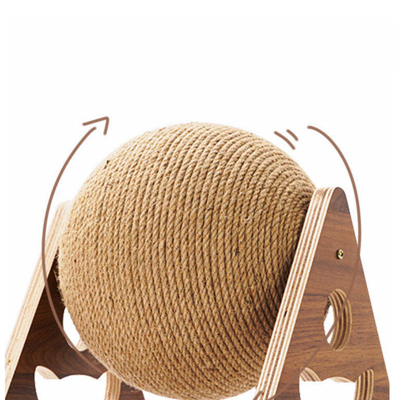 Cat Scratching Ball With Wooden Stand Sisal Rope