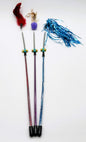 3 Pack - Cat Wand Teaser Toy - Assorted Colors