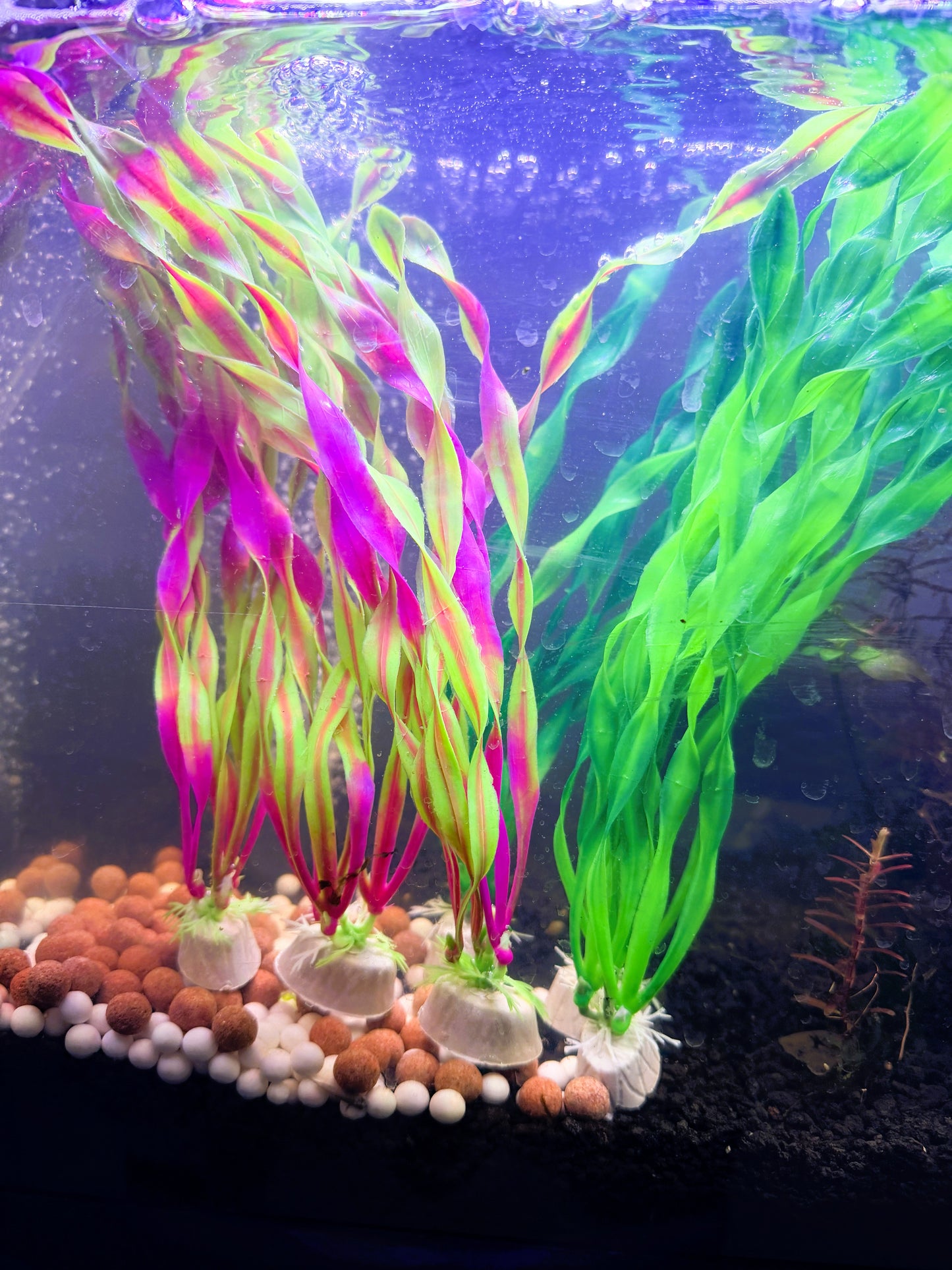 Large Vibrant Synthetic Aquarium Plants 4 Pack