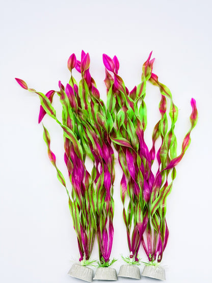 Large Vibrant Synthetic Aquarium Plants 4 Pack