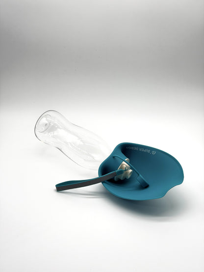 20 oz Dog Water Bottle with Silicone Foldable Bowl