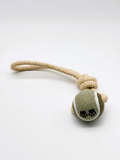 Pull Away Rope and Tennis Ball Dog Toy