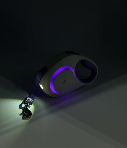 16 Foot Retractable Dog Leash With Flash Light & Safety Light